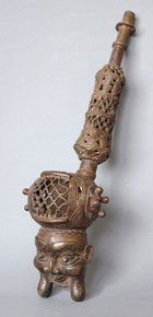Bamum Bamileke Tobacco-Pipe Bronze cast