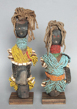 Puppen Glasperlen Paar Couple Kamerun